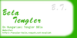 bela tengler business card